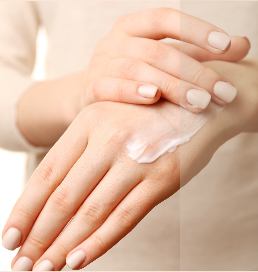 Skin application of cream