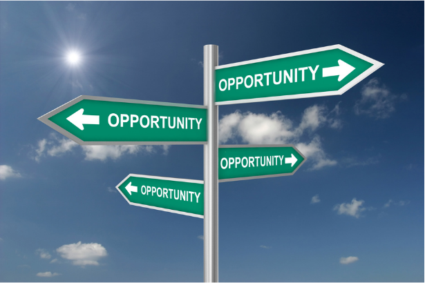 Direction board with opportunity all directions